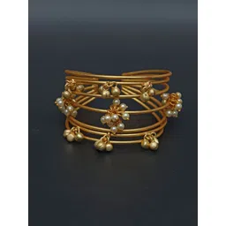 Ozanoo Gold-Plated Beads-Studded Cuff Bracelet-picture-16
