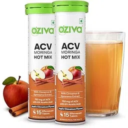 OZiva ACV Moringa Hot Mix | Control Cravings & Boost Metabolism | Apple Cider Vinegar, Gymnema, Cinnamon, Moringa | Apple Cinnamon - 15 Effervscent Tablets, Pack of 2 (30 Tablets)-picture-29