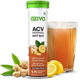 OZiva ACV Moringa Hot Mix | Control Cravings & Boost Metabolism | Apple Cider Vinegar, Gymnema, Cinnamon, Moringa | Desi Kahwa - 15 Effervscent Tablets.-picture-27