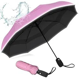 ozoy UV protection Navy Umbrella Automatic open close for rain and sun protection 3 fold for men women kids boys girls big size large three fold stylish folding under windproof travel-picture-52