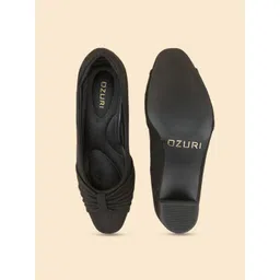 Ozuri Velvet Women Round Toe Block Heel Pumps image 4