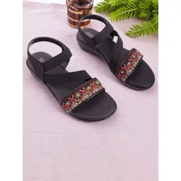 Ozuri Women Woven Design Open Toe Flats-picture-10