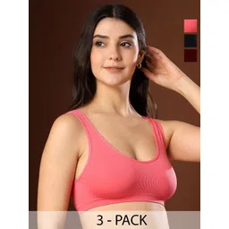 PAAVKI Pack Of 3 Full Self Design Full Coverage Sport Bra-picture-35