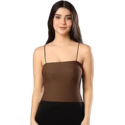 paavki Women Cotton Lycra Lightly Padded Camisole Spaghetti Strap Seamless Bralette (Removable Pads) Stretchy Wire Free Cami Tank Top-picture-17