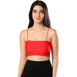 paavki Women Cotton Lycra Lightly Padded Camisole Spaghetti Strap Seamless Bralette (Removable Pads) Stretchy Wire Free Crop Tank Top-picture-16