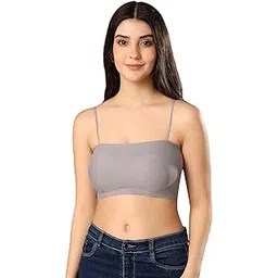 paavki Women Cotton Lycra Lightly Padded Camisole Spaghetti Strap Seamless Bralette (Removable Pads) Stretchy Wire Free Crop Tank Top-picture-18