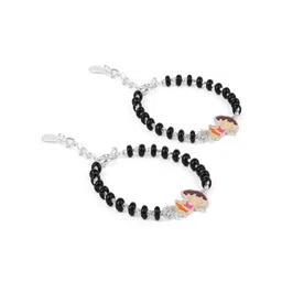 Paavni Unisex Kids 2 Sterling Silver Handcrafted Silver-Plated Wraparound Bracelet-picture-17