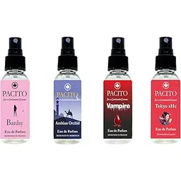 PACITO Women Perfume Set, 4x10ml Perfumes- A Lady's Fantasy | Bardsy, Arabian Orchid, Vampire & Tokyo sHe | Intense & Long Lasting Elegant Eau De Parfum | Pocket Friendly | PET Bottle-picture-29