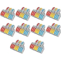 Pack of 10 Lever Nuts Wire Connectors 3 in 9 Out, Quick Wire Cable Connectors, (3 in 9 out) Push-in Conductor Terminal Block, Quick Release Blocks Lever Nut Assortment Connectors for 28-12 AWG-picture-24