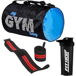 (Pack of 3) Gym Bag Combo for Men Combo Set for Men and Women Workout - Boost Your Workout with My Gym Bag, Wrist Band & Gym Shaker Bottle || Shaker Bottle 700 ml || My GymBag Blue for Fitness (Red)-picture-21
