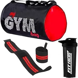 (Pack of 3) Gym Bag Combo for Men Combo Set for Men and Women Workout - Boost Your Workout with My Gym Bag, Wrist Band & Gym Shaker Bottle || Shaker Bottle 700 ml || My GymBag Red for Fitness (Red)-picture-23
