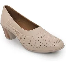 padchin Women Round Toe Block Heel Pumps-picture-17