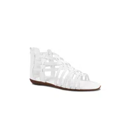 Padchin Women Striped Round Toe Mid-Top Gladiators Flats-picture-12