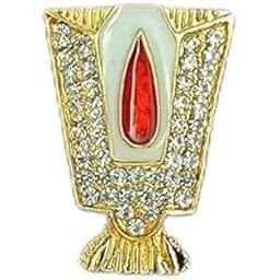 padmavathi enterprises Lord Venkateshwara Namam Gold Plated Brooch Pin with Stones for Unisex, Religious Jewellery, 3.5 cm - Pack of 1-picture-49