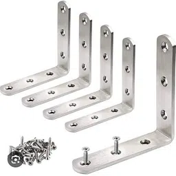 padmavathi enterprises Right Angle Bracket Brackets Shelf Supporter BREACKETS Stainless Steel 10 Shelf Bracket-picture-35