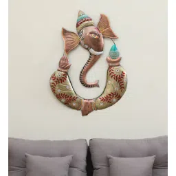 padmavati art creations Multicolour Hand Painted Ganesha Wall Art-picture-34