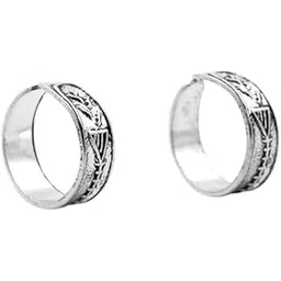pahel - "the silver that shines" Adjustable Silver Toe Rings Oxidised Finish with Boho Pattern, Stylish and Comfortable-picture-17