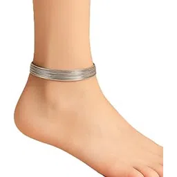 pahel - "the silver that shines" Multi-Layer Oxidise Silver Anklet in 925 Sterling Silver-picture-23