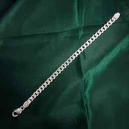 pahel - "the silver that shines" Silver Cuban Chain Bracelet Modern Minimalist Look with Classic Edge-picture-48