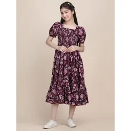 PaheliRani Puff Sleeve Crepe Formal Fit & Flare Dress-picture-44