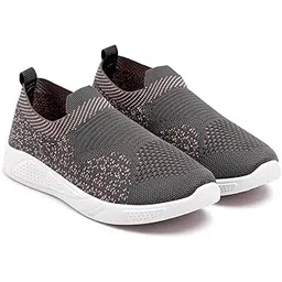 pahnava Women's Slip-on Knit Walking Shoes | Breathable Mesh Upper, PVC Sole | Lightweight & Comfortable Casual Sneakers-picture-14