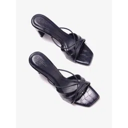 Pair ie Tales Women Textured Leather Party Open Toes Block Sandals-picture-15