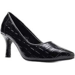 pair ie tales Women's Gold Snake-Texture Pointed Toe Heels Buckle Strap Mid Heel Pumps for Formal &-picture-11