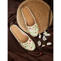 Pairs4U Women Embellished Mojaris Flats-picture-38