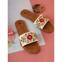 Pairs4U Women Embellished One Toe Flats-picture-21