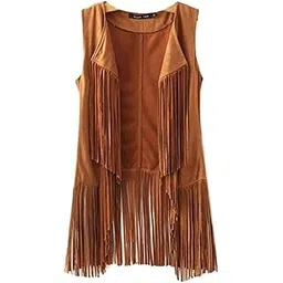 paixpays Tassels Fringe Sleeveless Suede Vest Cardigan Waistcoat Jacket Outwear Tops-picture-50
