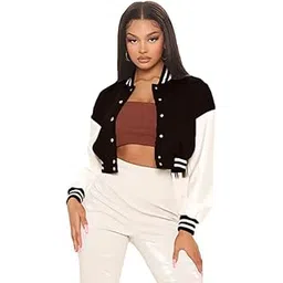 paklon Crop Varsity Jacket for Women image 1
