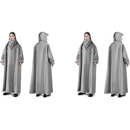 palay Long Rain Coat Waterproof Raincoat for Women Reusable Hooded Poncho with Wide Brim Lightweight for Hiking Travel Motorcycle Riding L 2PCS-picture-14