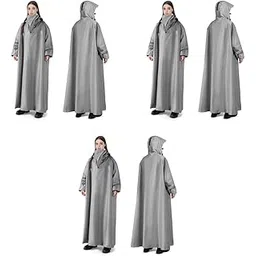 palay Long Rain Coat Waterproof Raincoat for Women Reusable Hooded Poncho with Wide Brim Lightweight for Hiking Travel Motorcycle Riding M 3PCS-picture-20