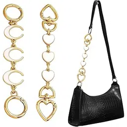 palay PALAY® 2Pcs Bag Straps for Sling Bag Purse Extender Chain Cute Charm Golden Strap Chain for Bags Quick Connection Chain Replacement Bag Accessories Extender Chain for Sling Bags, Purse, Handbag-picture-10
