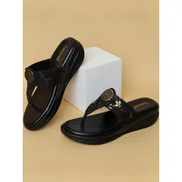 Palche Women Slip-On Wedge Sandals with Tri-Metal Embellished V-Strap-picture-22