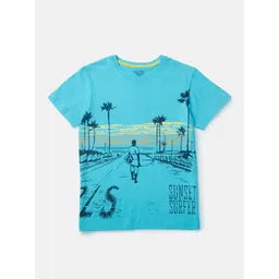 Palm Tree Boys Blue Printed T-shirt-picture-29