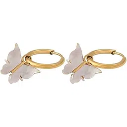 palmonas Annabelle Butterfly Hoop Earrings for Women - Gold Plated Earring, Gift for Girls & Women | Waterproof & Anti Tarnish Earrings-picture-42
