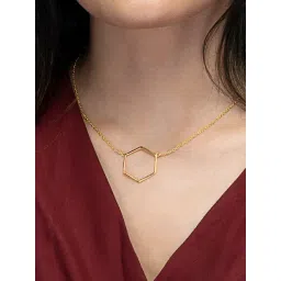 Palmonas Golden Hexa Vermeil Necklace for Women-picture-45