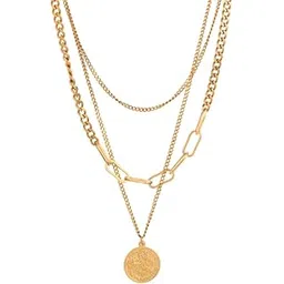 palmonas Penny Elizabeth Three Layer Necklace for Women - 18K Gold Plated Necklace, Women's Jewellery | Gift for Girls & Women-picture-26