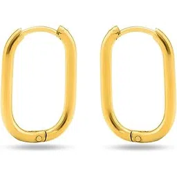 palmonas Plain Oval Hoop Earrings for Women - 18K Gold Plated Earrings, Gift For Women & Girls | Waterproof & Anti Tarnish Earrings, Jewellery for Women-picture-26