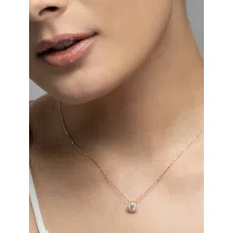 Palmonas Rose-Gold Tone Shiny Halo Necklace for Women-picture-27