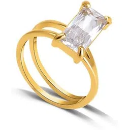palmonas Stacked Zirconia Gold Ring for Women (Size -6,7,8) - Gift for Women & Girls-picture-44