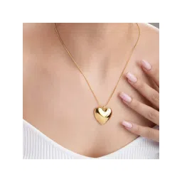 Palmonas Women Golden Heart Charm Chain Necklace-picture-23