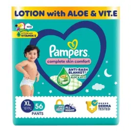 Pampers 56 Pcs All Round Protection Baby Diaper Packet with Aloe Vera &a; Vitamin E, Size: Extra Large-picture-23