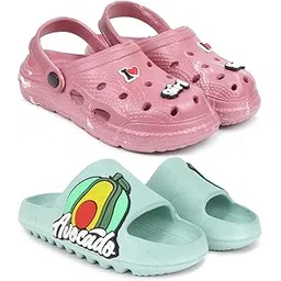 Combo Pack of 2 Slipper/Flip Flops/Slides/Clogs/Sandals with Adjustable Back Strap for Women (WCL-LGirl,T-Acado)-image-30