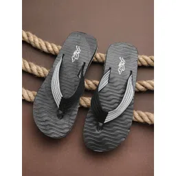 Pampy Angel Men Black & Grey Colourblocked Water Resistant Thong Flip-Flops-picture-32