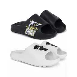 Pampy Angel Men Black & White Set Of 2 Printed Rubber Sliders-picture-36