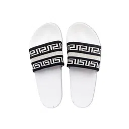 Pampy Angel Men White & Black Printed Rubber Sliders-picture-23