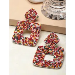 Panash Artificial Beads Square Dangler Earrings-picture-14