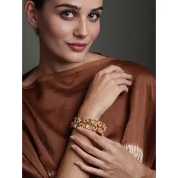 Panash Gold American Diamond Stone Studded Set of 2 Bangles-picture-30